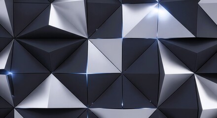 Dark Platinum Silver 3D Geometry. Luxury Minimal Wallpaper.