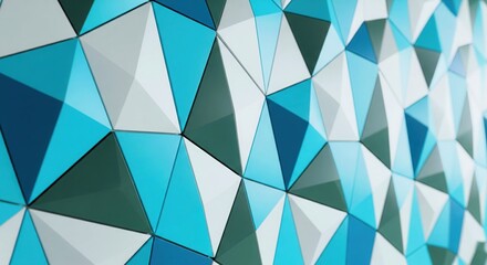 Turquoise Blue Quartz 3D Wall. Modern Luxury Glow Wallpaper.