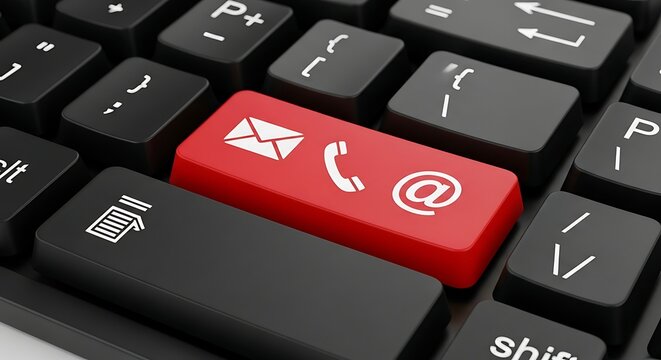 Contact Us Business Stock Image Keyboard Icons