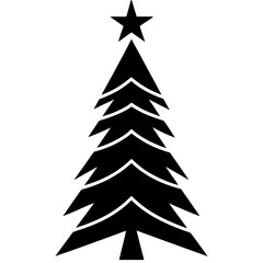 Fototapeta premium Christmas tree vector illustration featuring a green fir tree with winter decorations and an evergreen holiday theme