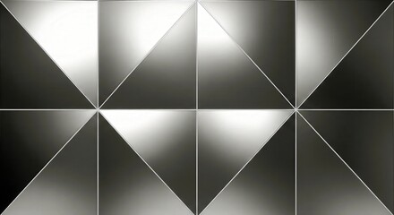Graphite Gray Metallic 3D Wall. Modern Diamond Geometry Wallpaper.