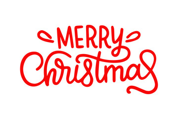 Red Hand- Drawn " Merry Christmas" Text on a Black Background holiday greeting