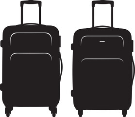 Two black suitcases silhouette