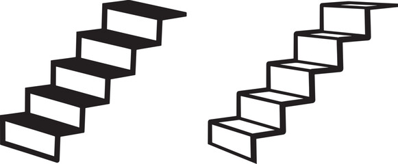 Fototapeta premium Two staircase silhouettes
