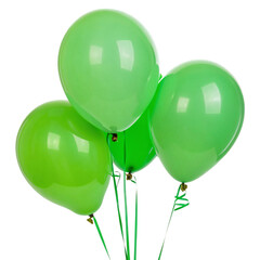 green balloons, cutout PNG transparent background