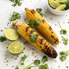 Grilled Corn on the Cob with Lime and Cilantro