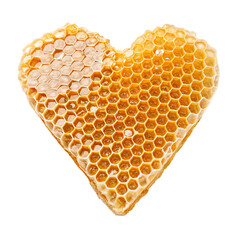 heart-shaped honey comb, cutout PNG transparent background
