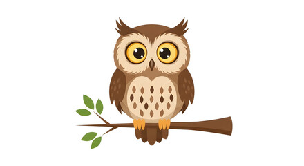 Cute Owl Cartoon Illustration Bird Wildlife Forest Animal