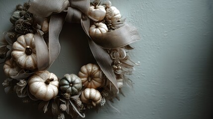 Pumpkin wreath cozy autumn decor