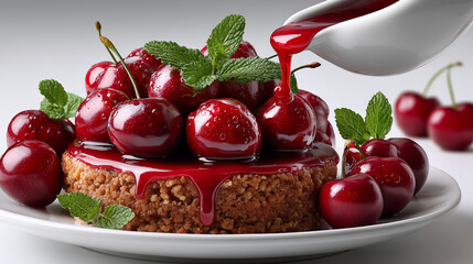 cheesecake with cherries