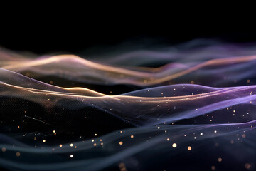 Abstract Golden Brushed Metal Texture with Radiant Light Reflection