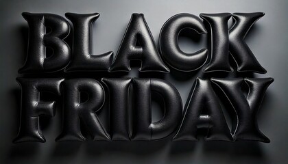 Word of Black Friday in black matte color balloon