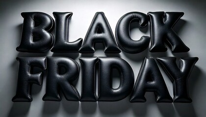 Word of Black Friday in black matte color balloon
