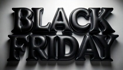 Word of Black Friday in black matte color balloon