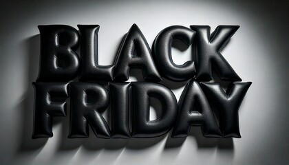 Word of Black Friday in black matte color balloon