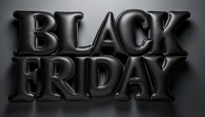 Word of Black Friday in black matte color balloon