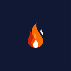 Abstract flame icon flat vector design.