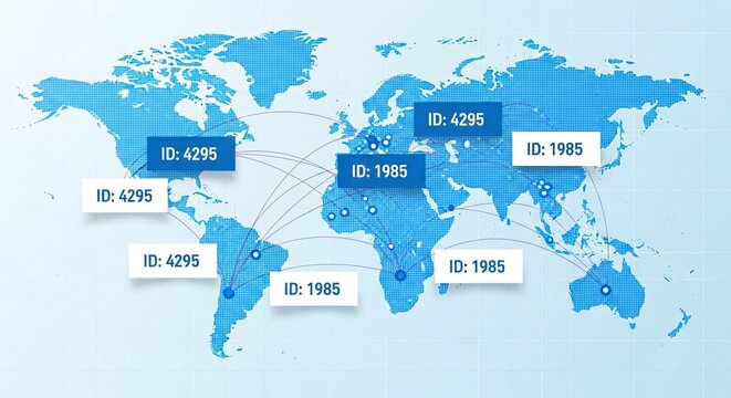 Global network connections across world map showing data distribution and international collaboration, perfect for illustrating digital transformation and worldwide partnerships