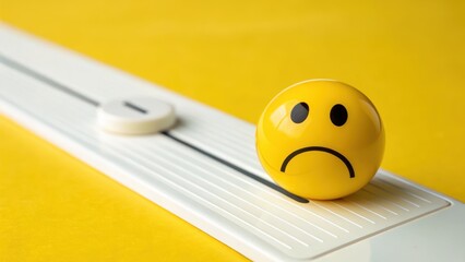 Sad Emoji with Scale Representing Weight Loss Problems