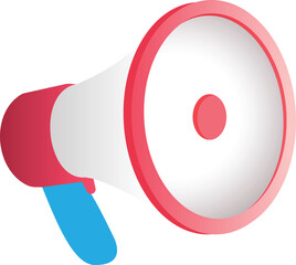Vibrant Megaphone Vector Illustration For Announcements-Promotions-Marketing Communication Symbol Loudspeaker Graphic In Red-White-Blue Voice Amplification Tool Isolated Design