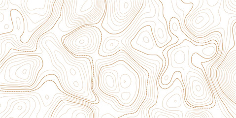 Topographic Contour Art in the Style of Classic Surveyor Maps with Rustic Linework, Organic Earth Tones, and a Strong Connection to Natural Geography. Vector  Illustration