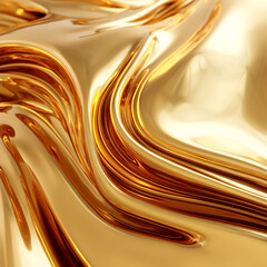 Golden Swirls Abstract Metallic Texture