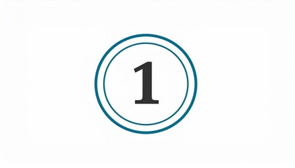 Minimalist Design Number 1 in Circle Clean and Modern Aesthetic for Various Applications