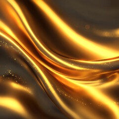 Abstract Luxury Golden Fabric with Sparkling Particles