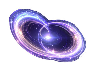 Abstract Galaxy Art with Holographic Energy Waves and Star Particles, Digital Style PNG