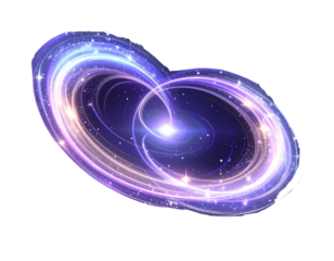 Abstract Galaxy Art with Holographic Energy Waves and Star Particles, Digital Style PNG