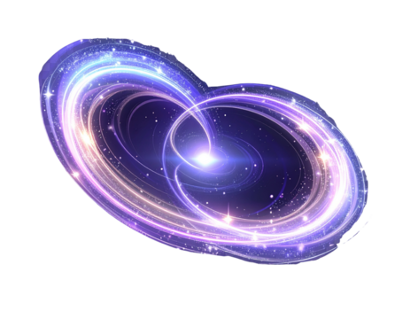 Abstract Galaxy Art with Holographic Energy Waves and Star Particles, Digital Style PNG