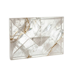 Clear quartz envelope with internal golden veins crystal