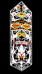 shield carving from the Dayak Taman tribe in West Kalimantan, Indonesia