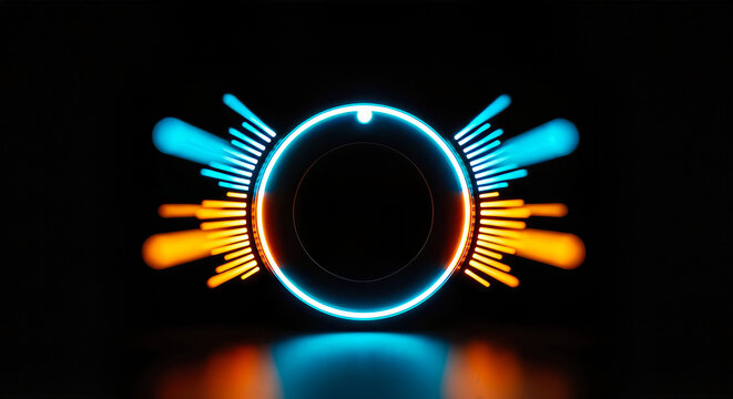 Glowing ring with timer silhouette, concept of Cyber Monday sale countdown and time-sensitive offers.