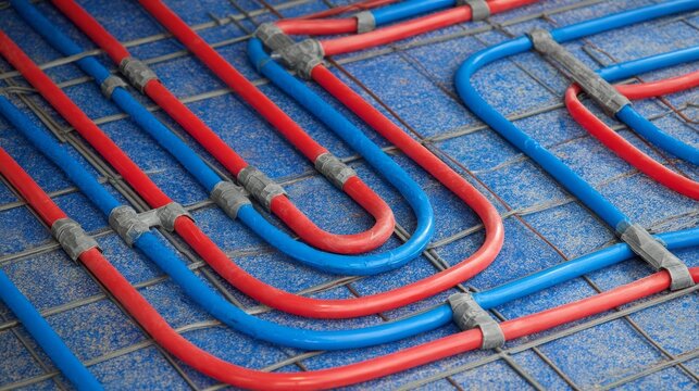 Radiant Floor Heating Installation in New Home Construction, PEX Piping, Home Building Radiant Floor Heating, PEX Plumbing