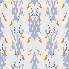 Spots, Ikat. Tie Dye, Batik. Seamless Pattern. Geometric Surface. Hand Drawn Painted. Tribal Shibori Fabric Design. Gray Yellow Folk Old Folklore Textile. Traditional Geometry Woven Tie dye Pattern.