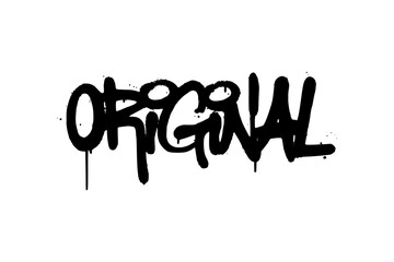 Original Word Black Spray Paint Graffiti Style with Drips