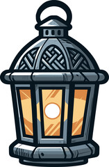 ランタン風照明器具のイラスト