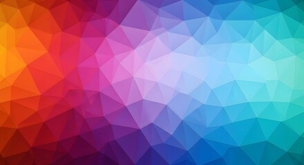 Abstract Geometric Background with Colorful Low Poly Gradient Design