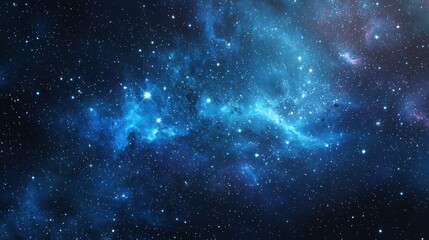 A vast, star-studded expanse of space with a nebula-like formation in the center, surrounded by countless stars and galaxies, with a hint of a nebula-like structure in the background.