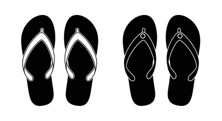 four pairs of black flip flops neatly arranged side by side