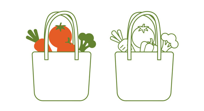 fresh produce in reusable shopping bags promoting sustainable living habits
