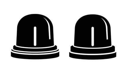 two black bullet casings side by side on white background