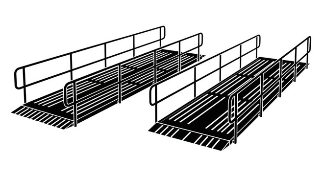 a portable ramp with handrails designed for accessibility