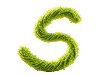 Green Letter S: A Unique Botanical Typography Design.