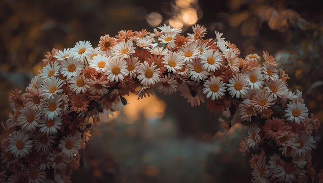 Delicate daisy archway bringing nature's beauty to your designs, perfect for wedding invitations, garden themes, or uplifting springtime promotions
