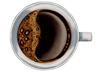 Watercolor coffee cup. Espresso. Illustrations for coffee shops, cafes, packaging, menus, and product design.
