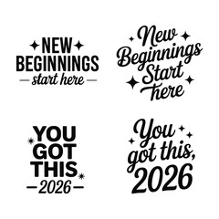 Obraz premium Motivational typography design for new beginnings and success