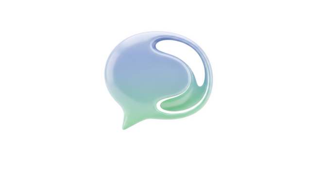 Abstract Liquid Speech Bubble Icon with Gradient Colors (157