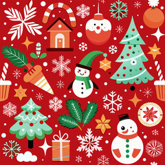 seamless pattern with christmas trees